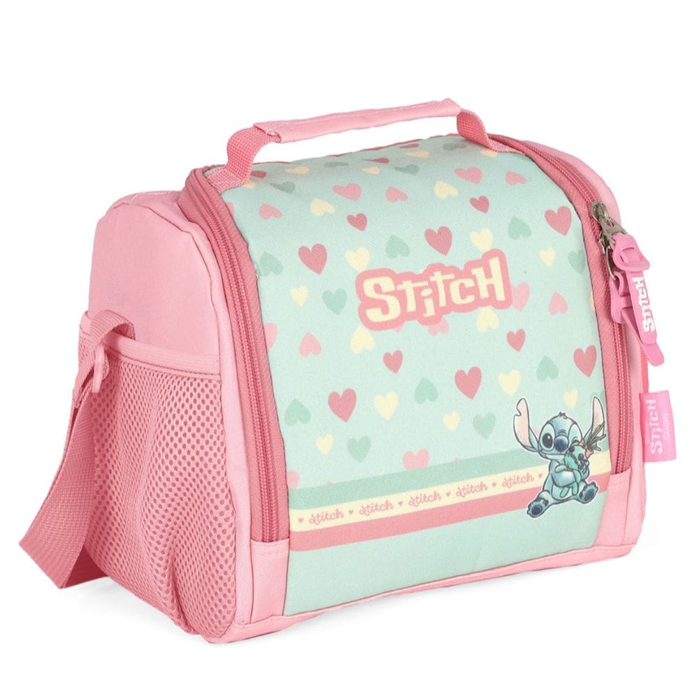 Lancheira Bolsa Térmica Verde Escolar Infantil Stitch Disney