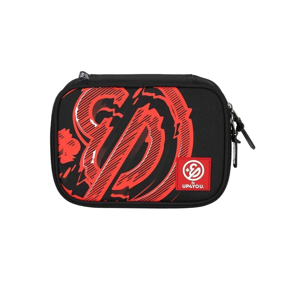 Estojo Enaldinho Box 36 Elásticos Escolar Meninos Vermelho