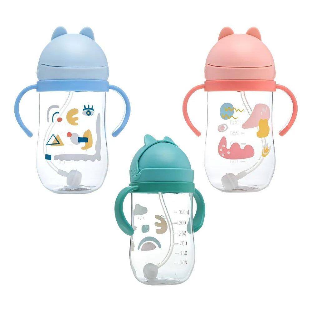 Copo Infantil Antivazamento Transição Canudo S Borboleta Azu