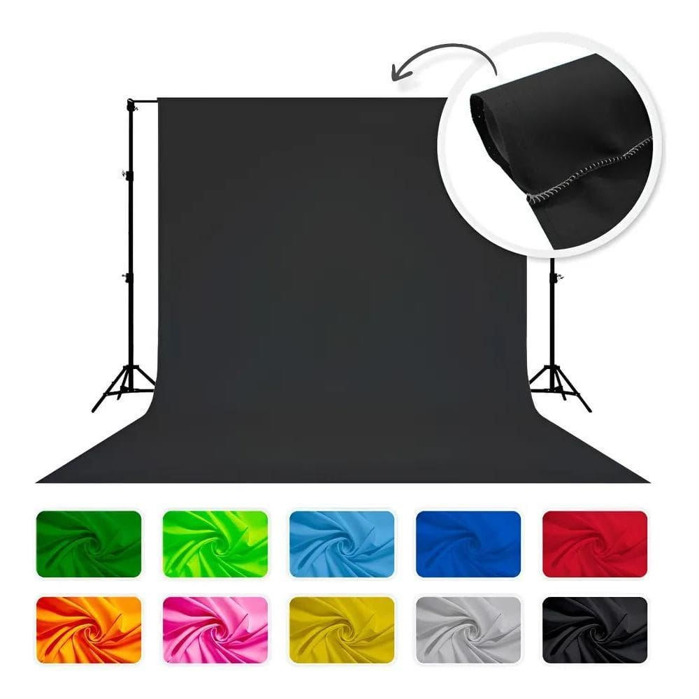 Fundo Fotográfico Infinito Chroma Key Em Tecido 2,00X Preto
