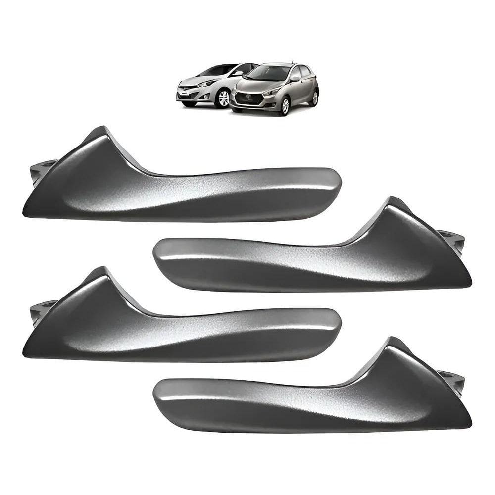 Kit Jogo 4 Gatilho Maçaneta Interna Hb20 Até 2019 Cinza Dian