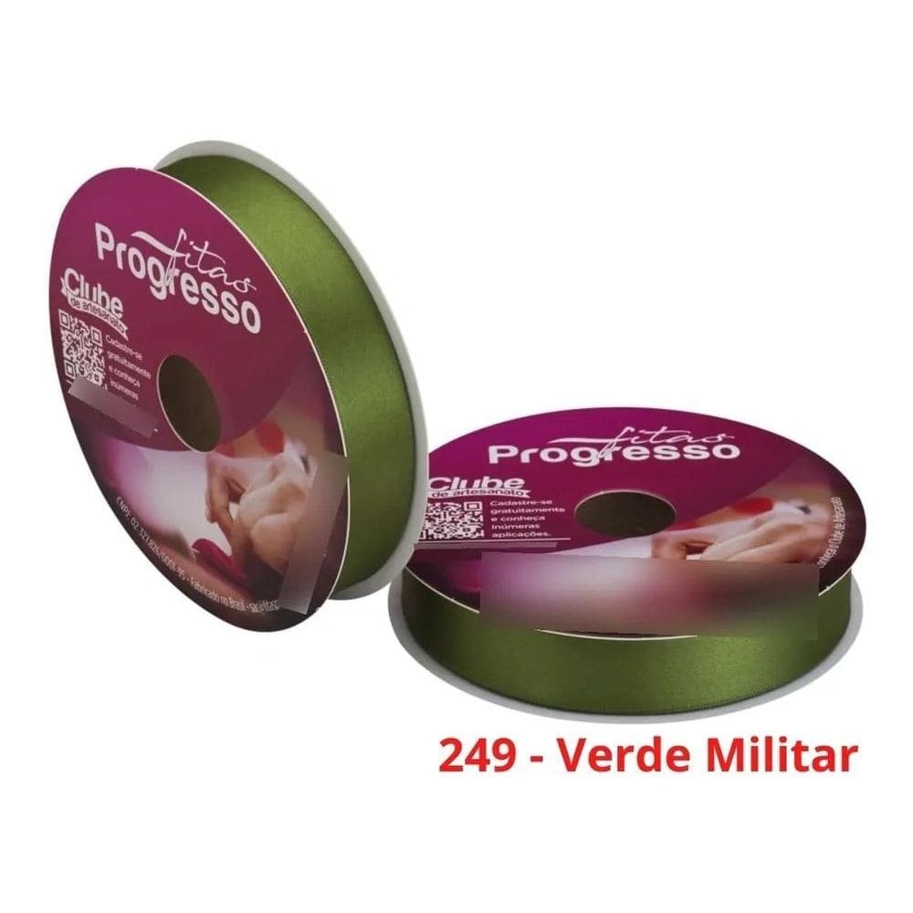 Fita Cetim Nº5 22 Mm Rolo Com 5 249 - Verde Militar