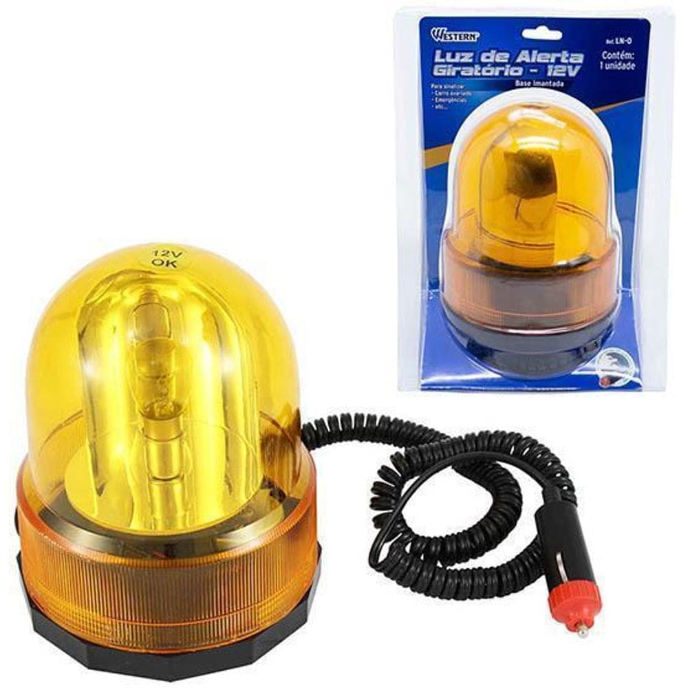 Luz De Alerta Giratoria Redonda Base Imantada 12V 21W