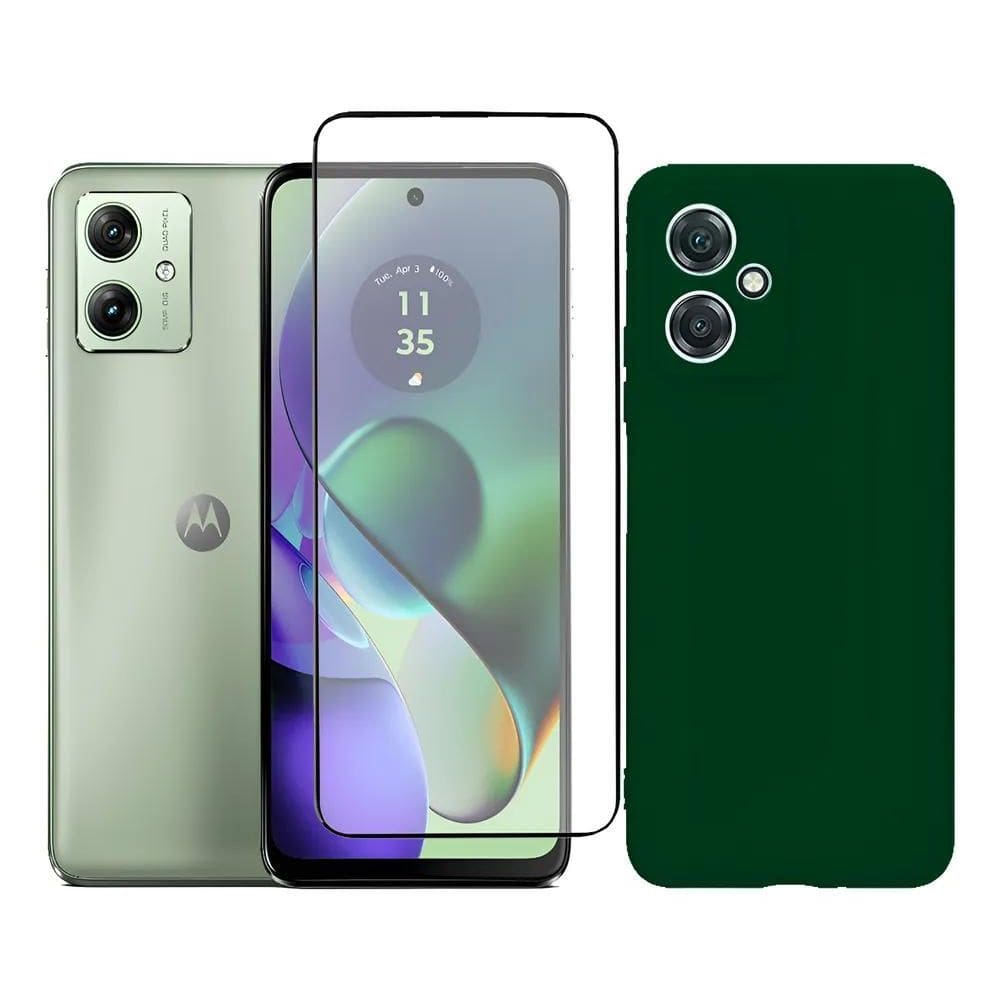 Capa Capinha Case + Película 3D Tela Para Motorol Verde-Escu