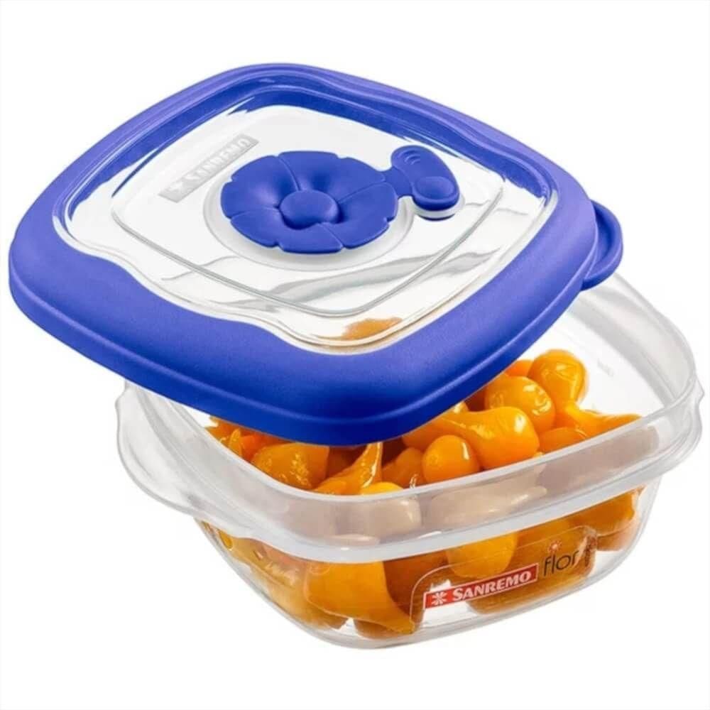 Pote Quadrado Pequeno Baixo Cores 280ml - 707-5 - Sanremo Pote Quadrado Pequeno Baixo 280ml Sanrem 707-5