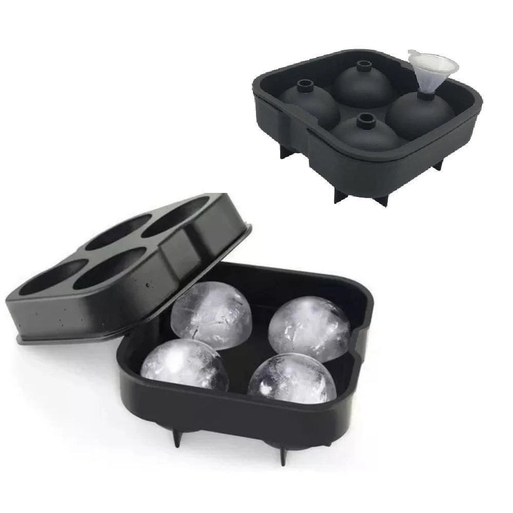 Forma Gelo Bola Esfera Grande Silicone Bola 4 Em 1 Gigante Whisky Drinks Com Funil Frutas Bar Festa