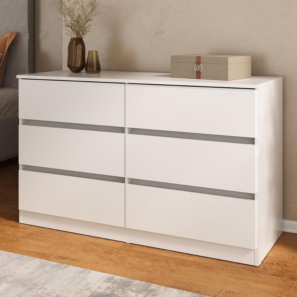 Cômoda Com 6 Gavetas 120cm Multimóveis Mp4396 Branco