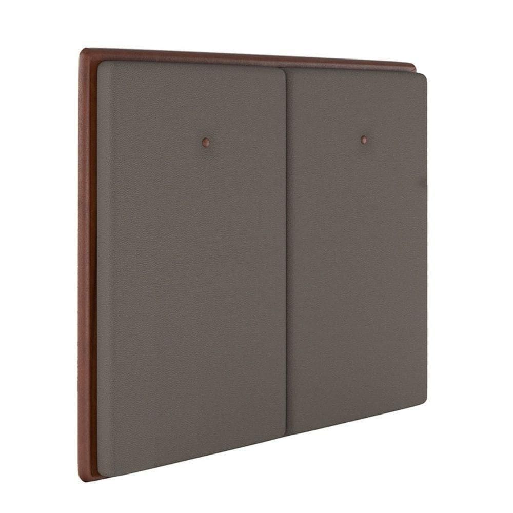 Cabeceira Estofada Casal 140 Cm Coral Corino Marrom