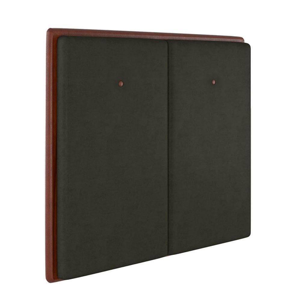 Cabeceira Estofada Casal 140 Cm Coral Veludo Marrom