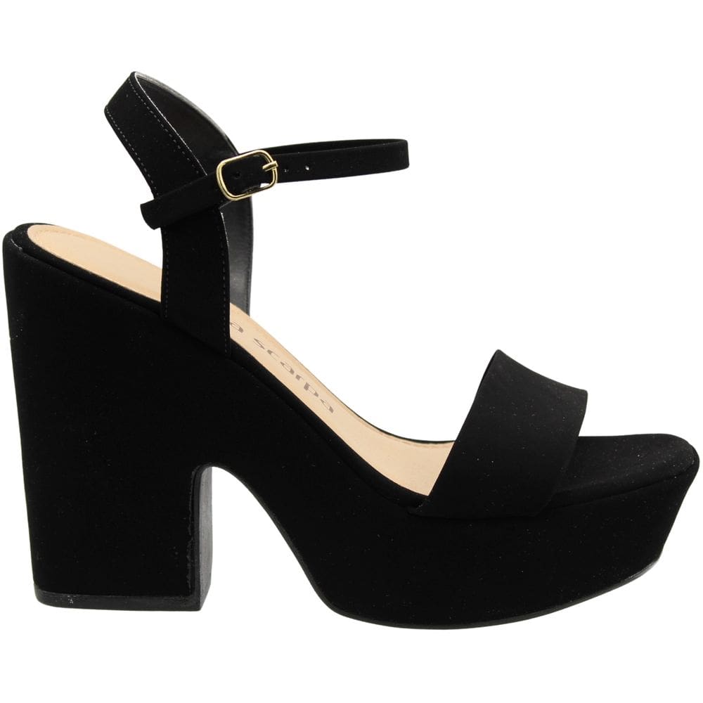 Sandália Meia Pata Salto Alto Via Scarpa Nobuck Feminina