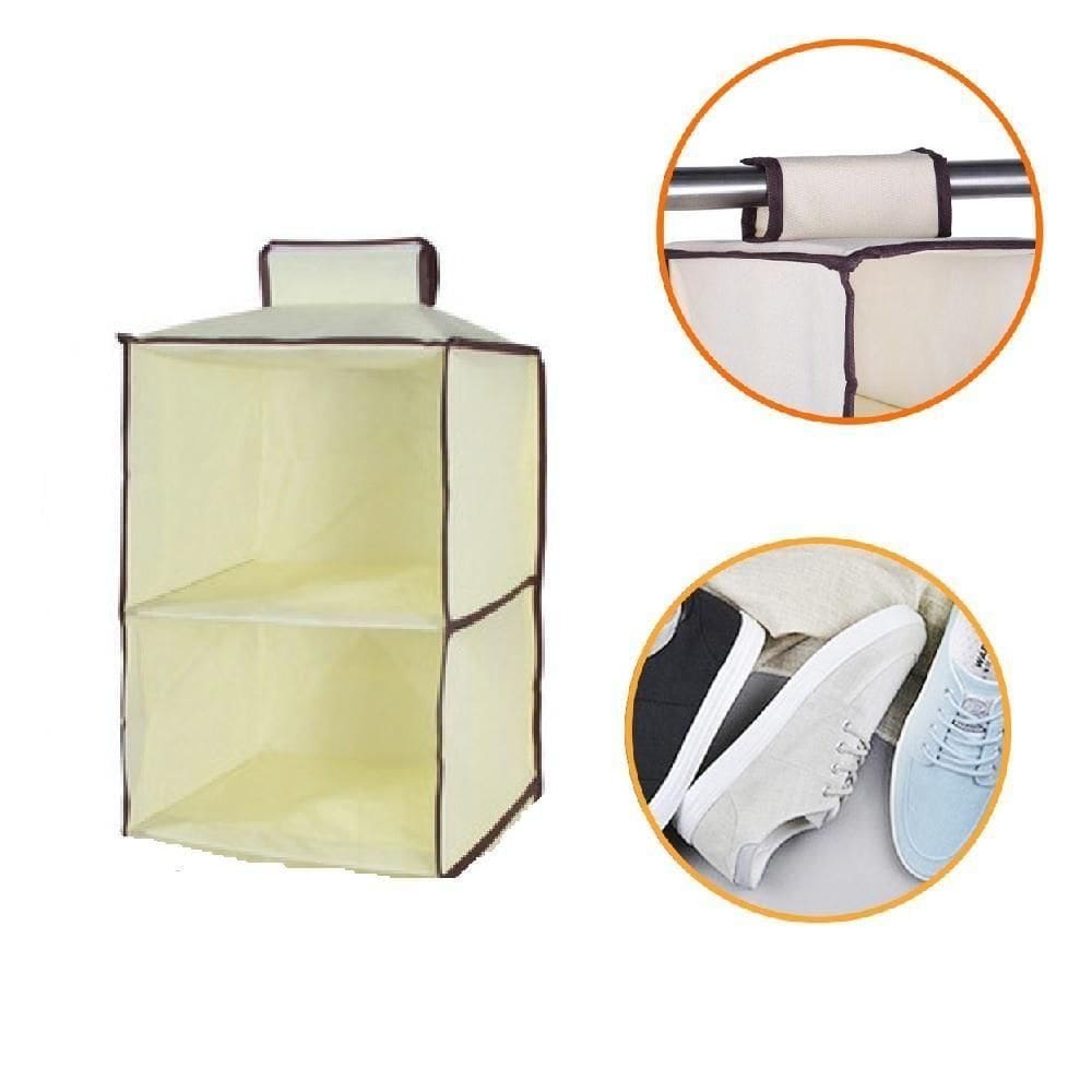 Organizador Prateleira Vertical 2 Divisórias Multiuso Para Closet Guarda Roupa Armário Toalha Edredom Kangur