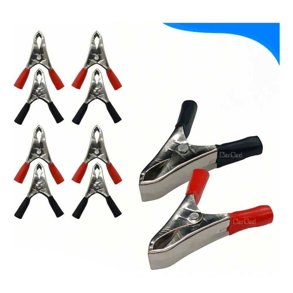 10Un Garra Jacaré Pequena Clip Para Bateria 10A 5Cm Vermelho