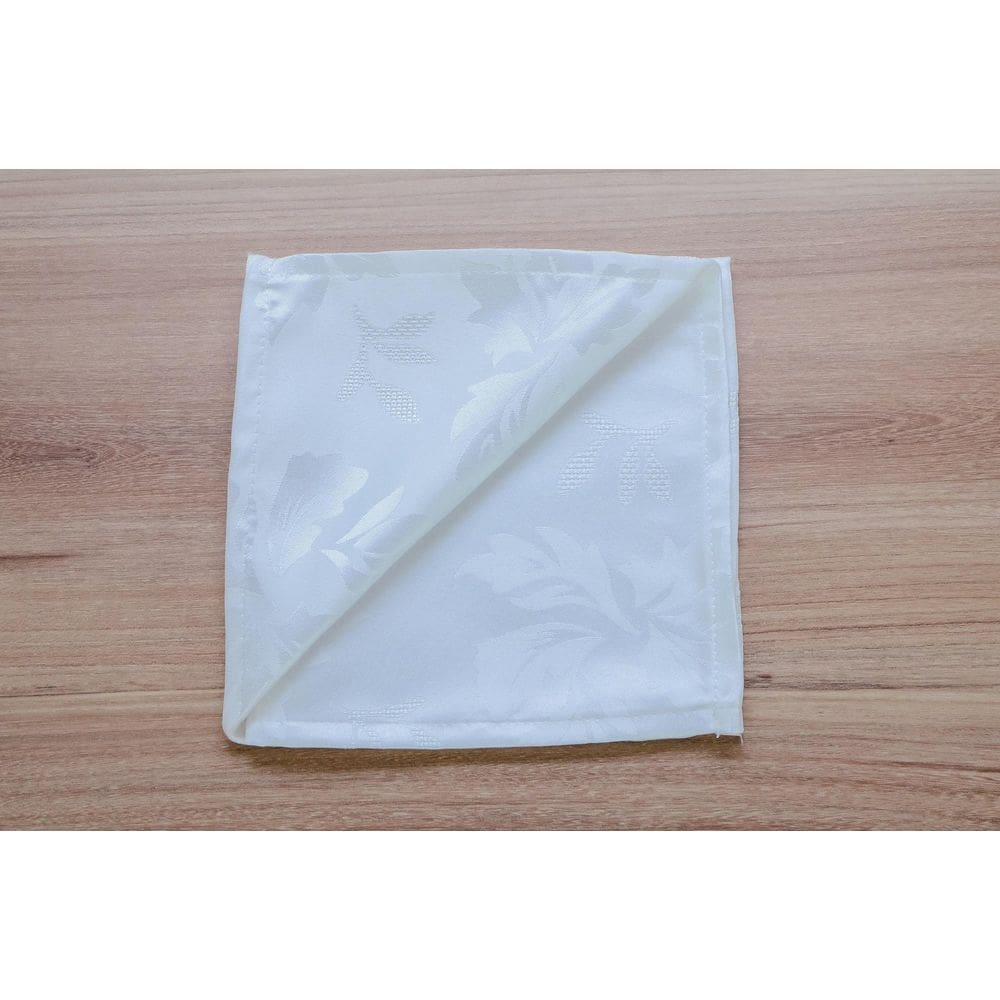 Kit 24 Guardanapo Jacquard Branco Festa Acabamento Bainha