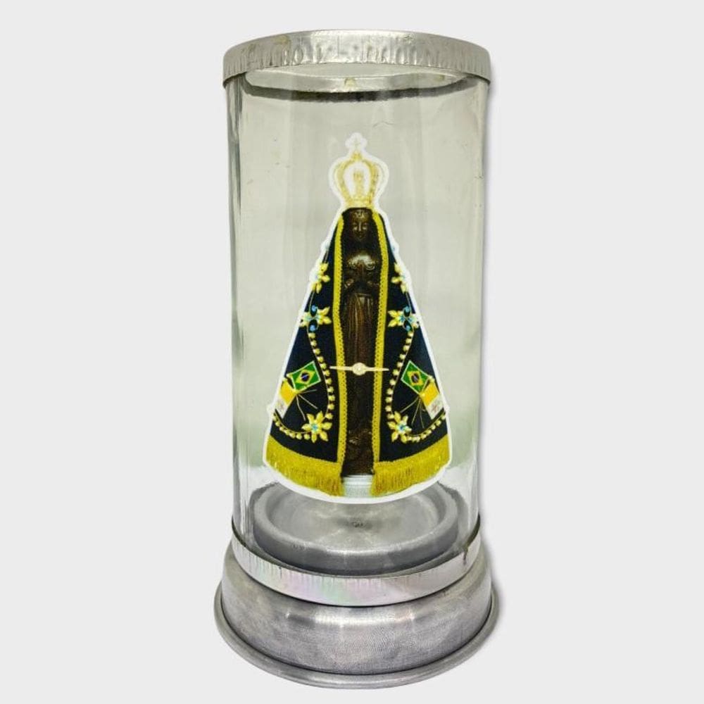 Suporte Vela Católico 7 Dias 18 Cm Vidro-Escolha O Seu Santo