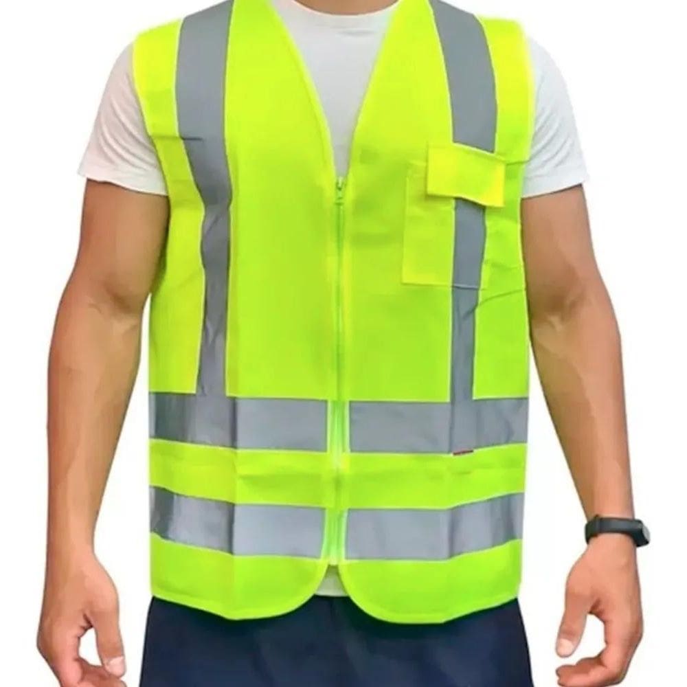 Colete Refletivo Fluorescente Blusão Segurança Sinali Amarel