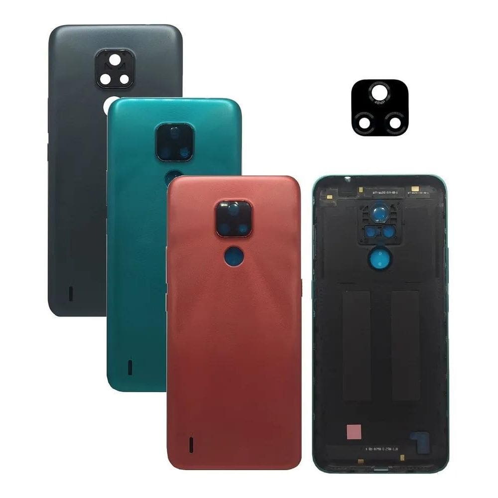 Tampa Traseira Fundo Botões Compativel Moto E7 Azul Aquarin