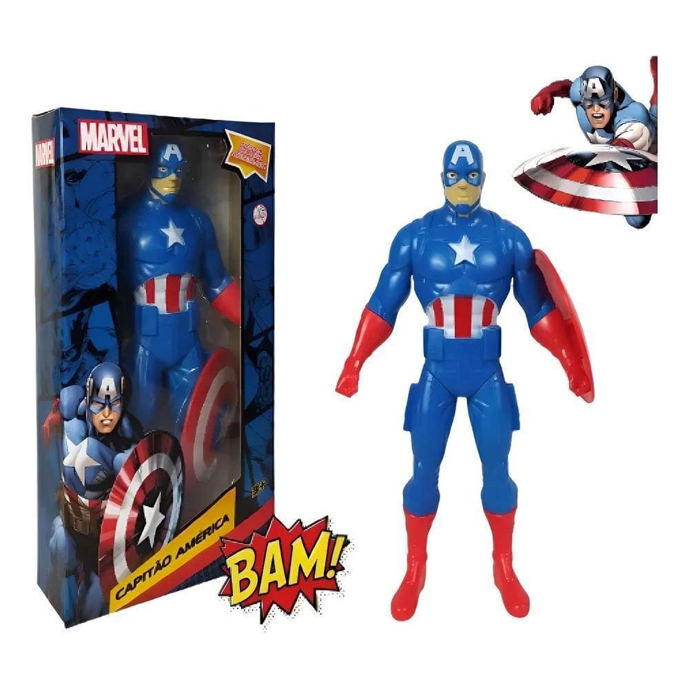 Boneco Capitão América Articulado 22Cm Marvel Vingadores