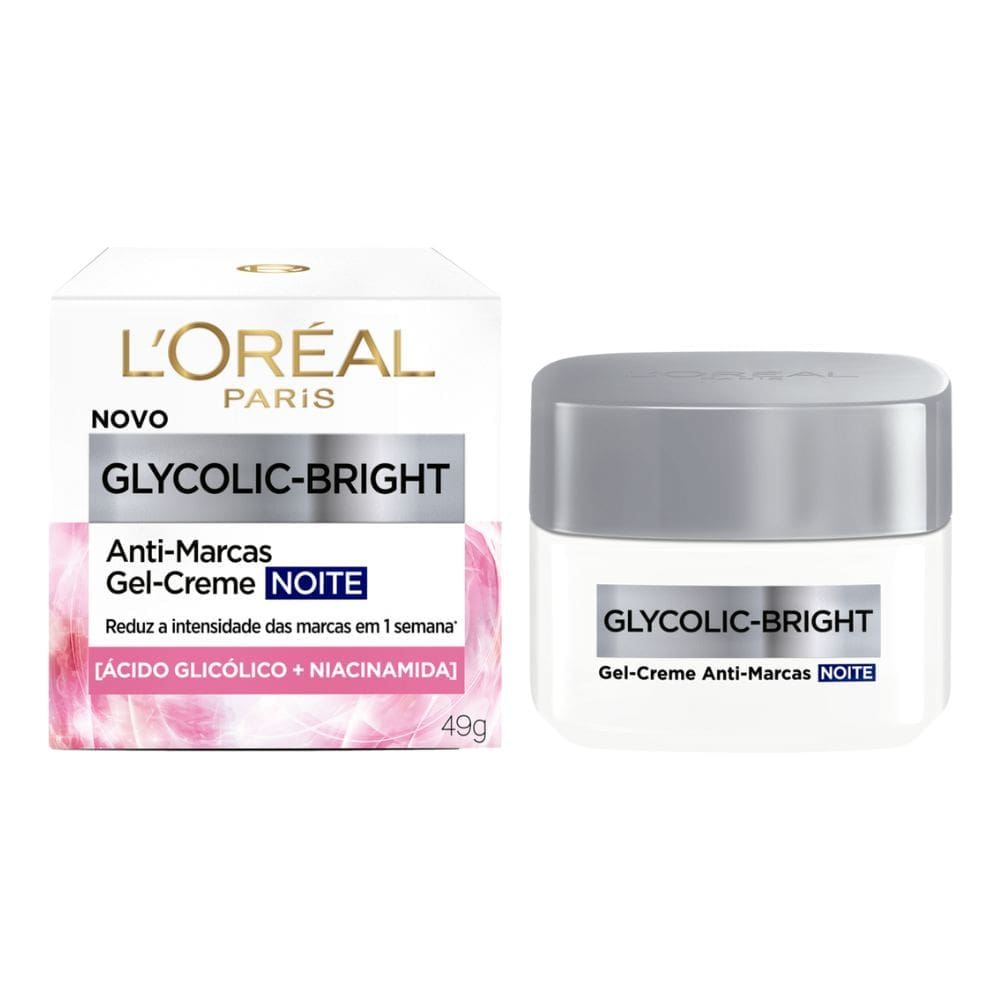 Gel Creme Anti Marcas Noite L`oréal Paris Glycolic-Bright 49g