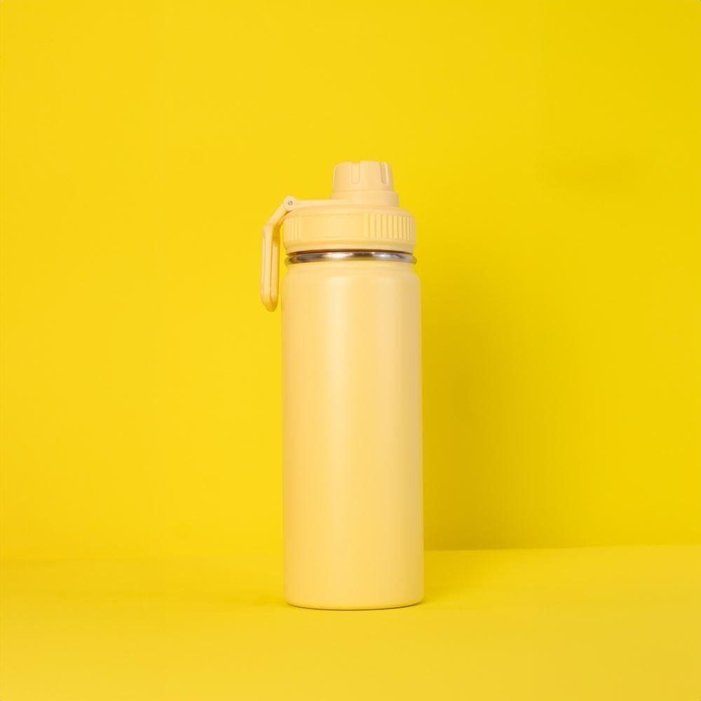 Garrafa Térmica Amarela 570ml - Mantenha Sua Bebida Quente Ou Fria Com Estilo!