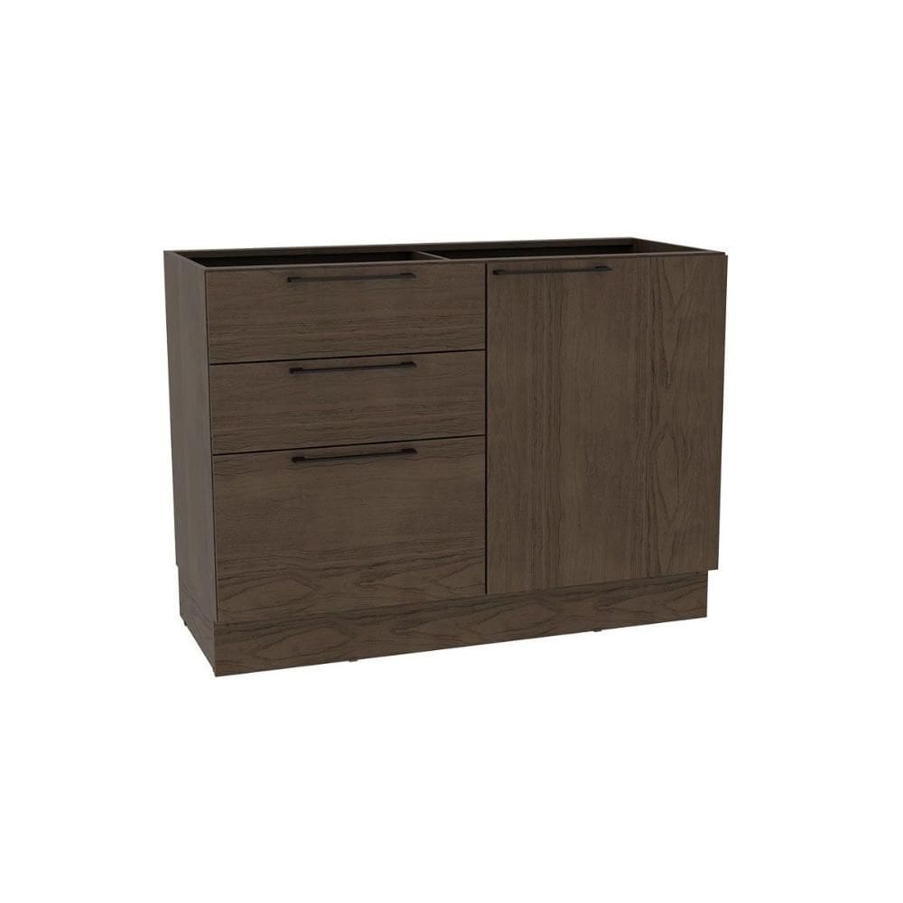 Balcão de Cozinha Amsterdam PH 3135 c/ 1 Porta 3 Gavetas e Divisor de Talheres s/ Tampo 120cm Avela - Herval