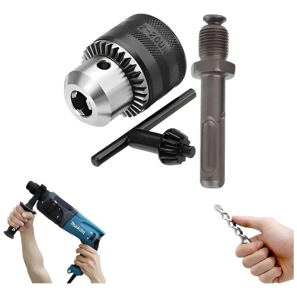 Mandril Para Furadeira + Adaptador Martelete Makita Bosh Sds