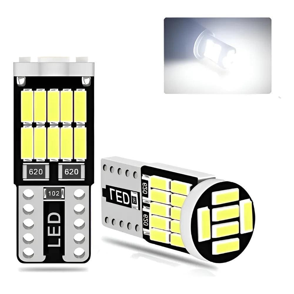 Par Lampada Pingo T10 26 Leds Forte Farol Lanterna 5 Branca