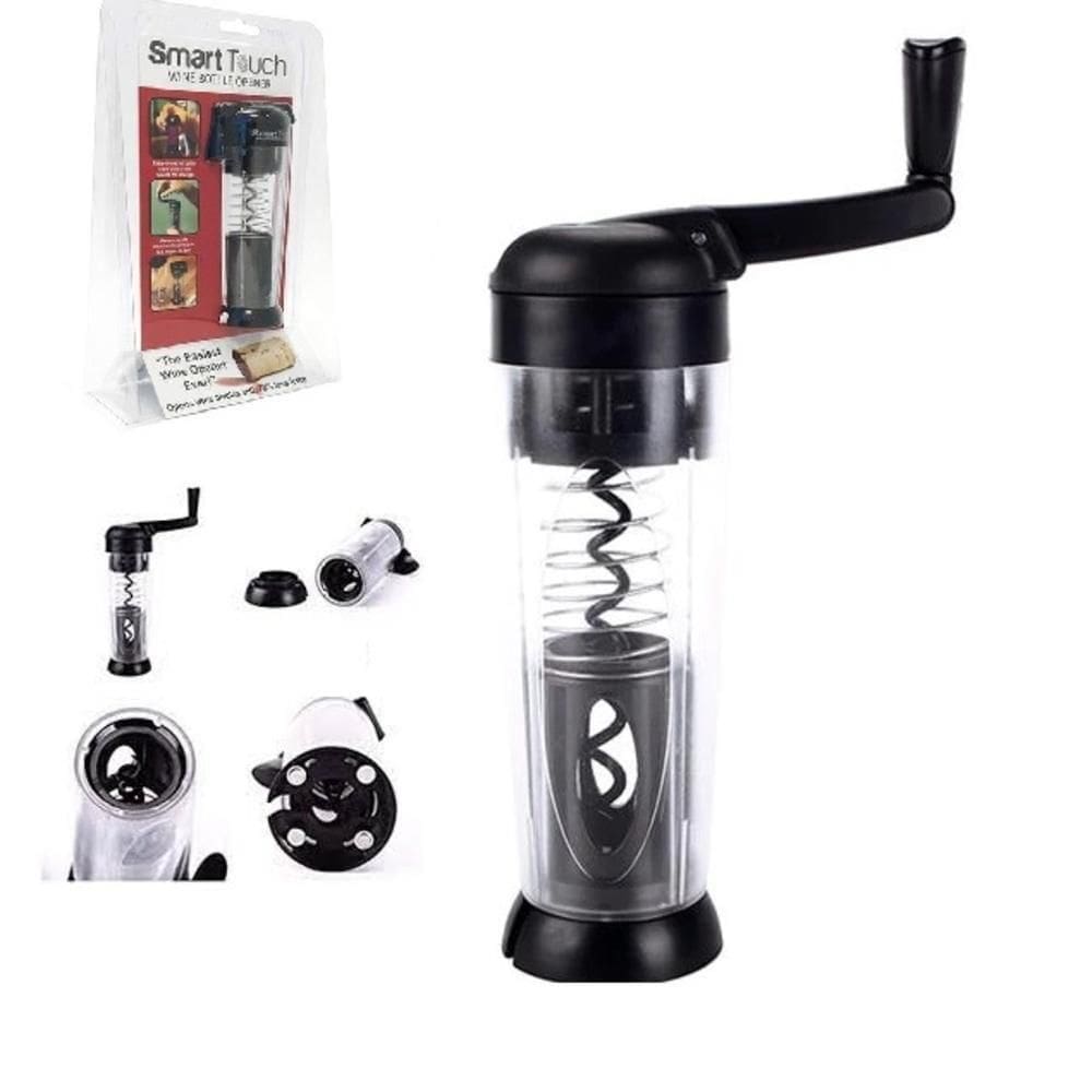 Abridor De Vinho Automático Saca Rolha Abre Garrafa Smart Touch Com Corta Lacre Manual