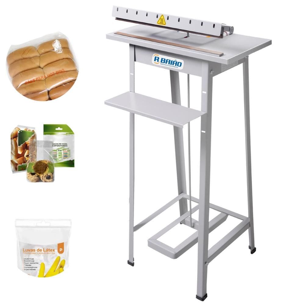 Seladora De Embalagens A Pedal 40 cm Barra Quente Com Temporizador Standard R Baião