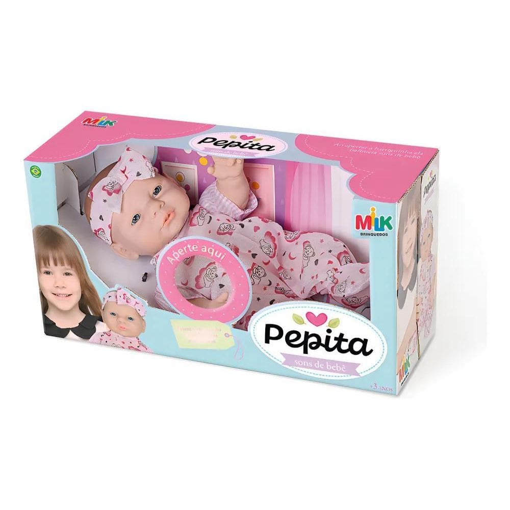 Boneca Pepita Sons De Bebê Milk Brinquedos