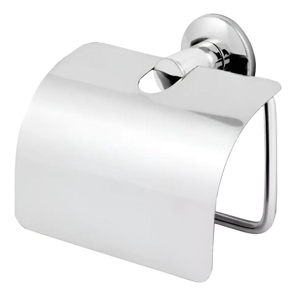 2X Porta Papel Higiênico Com Tampa Aço Inox Cor Prateado