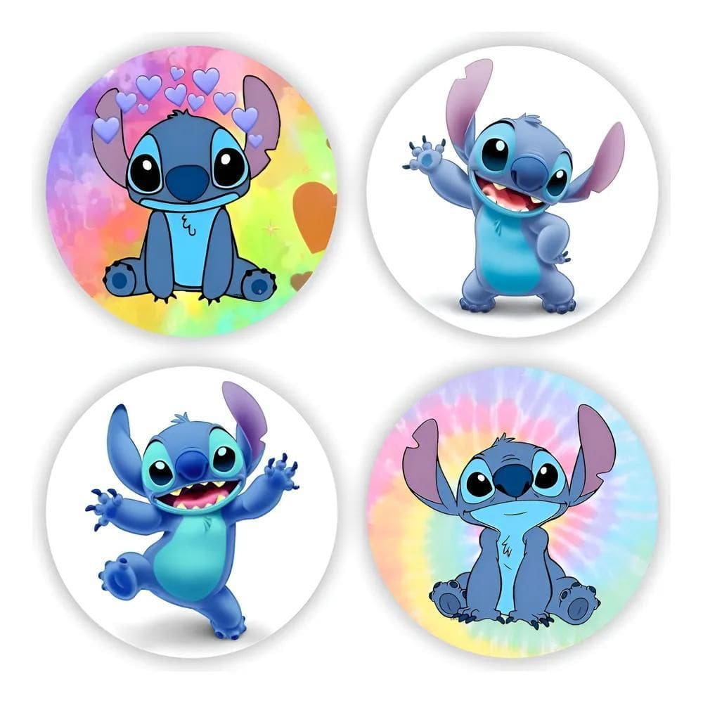100 Etiquetas Adesivas Lilo E Stitch  Tipo 3  Colorido