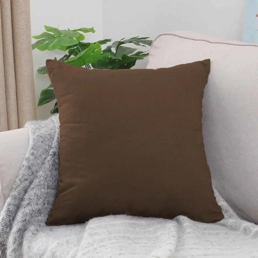 6 Capas De Almofadas 45X45 Lisas Oxford Para Deco Marrom