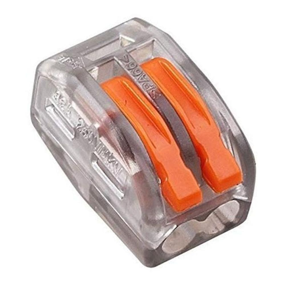 Kit Conector Emenda Rápida Alavanca Borne 2 Fios - 50 Peças