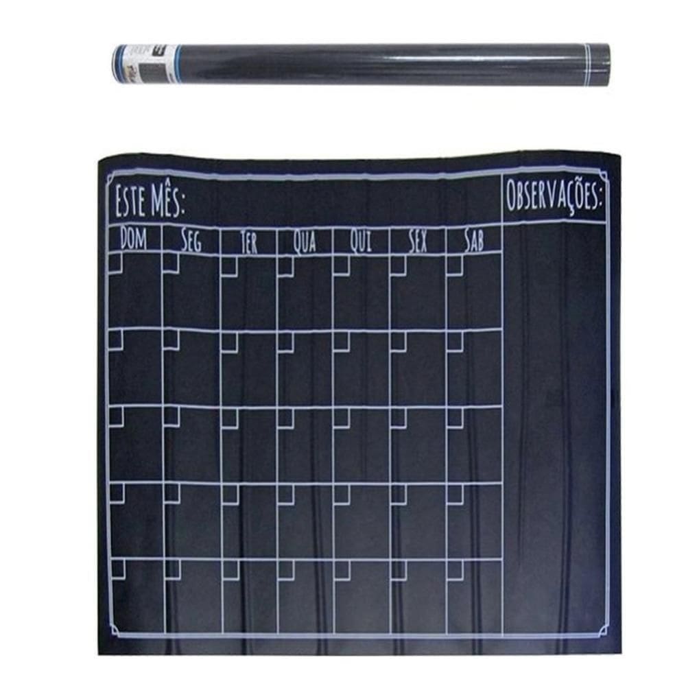 Lousa Calendário Adesivo Quadro Planner Mensal Semanal Organizador Atividades Tarefas Escreve Apaga