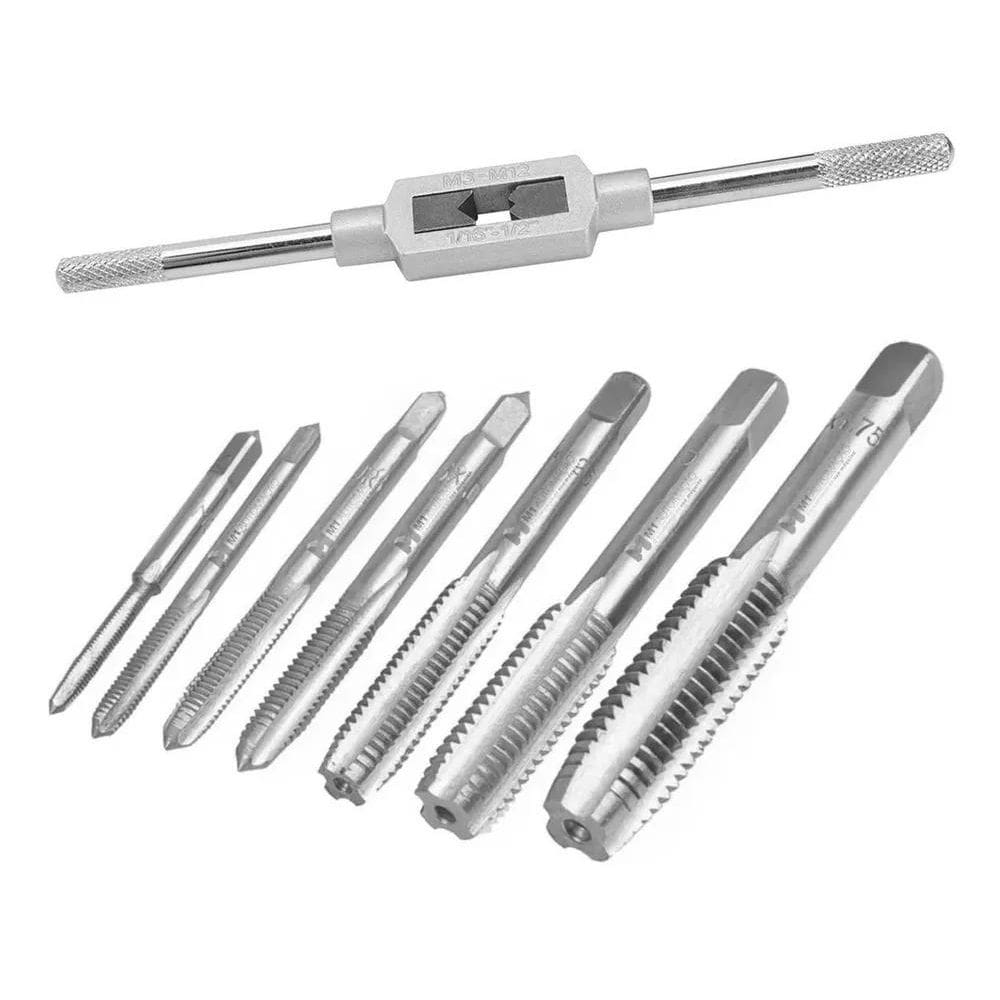 Jogo De Tarraxas E Macho Com 8 Peças Abrir Roscas M3 A M12