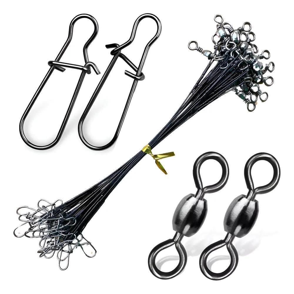 Encastoamento Pesca Chicote Empate + Snap E Girador 20 Peças