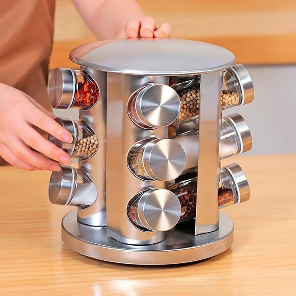 Organizador Porta Condimentos Vidro Giratório Ideal Cozinha