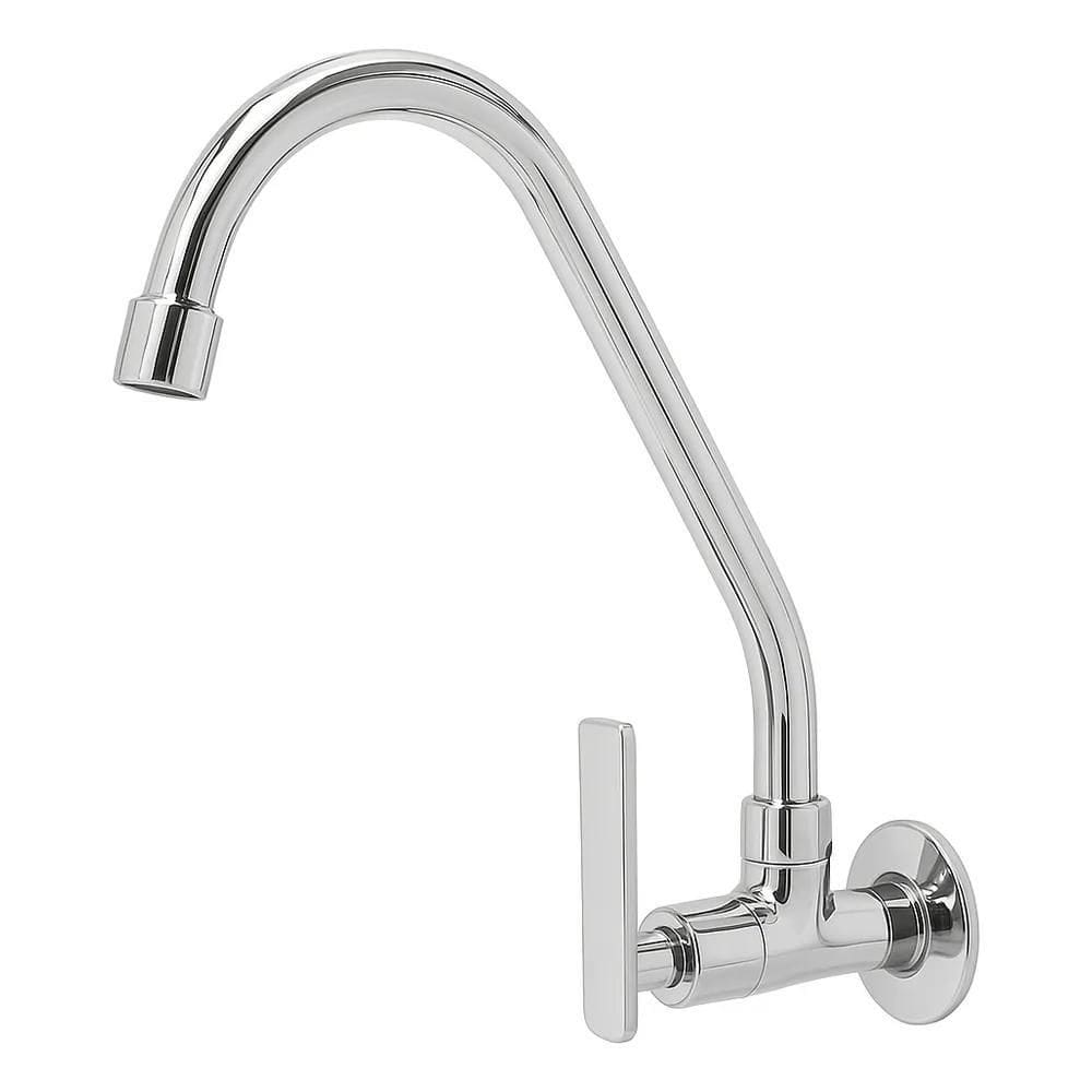 2X Torneira Cozinha Parede Metal Inox 1/2 Bica Móvel Pia 504