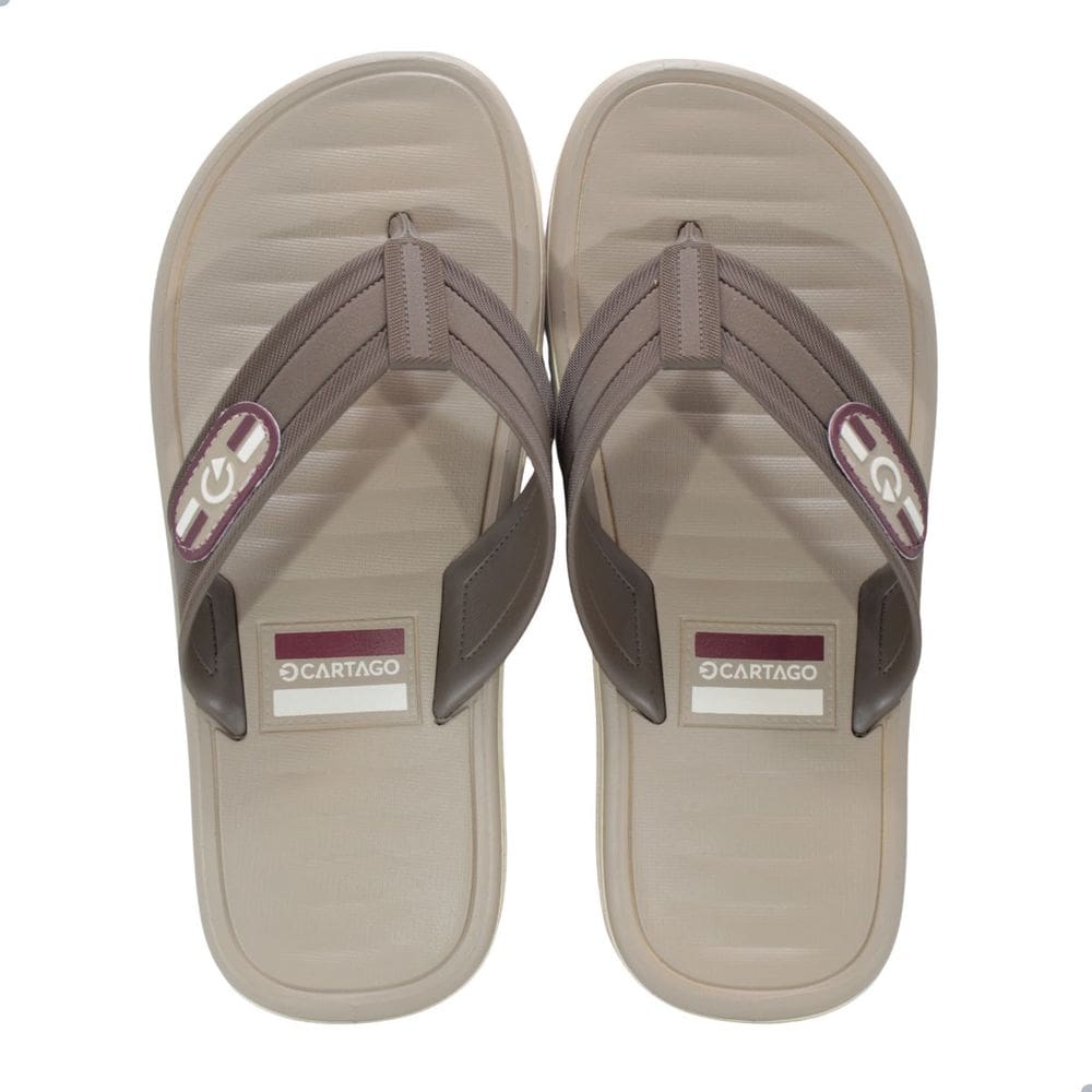 Chinelo Masculino Cartago Paris II Bege/Marrom 12214