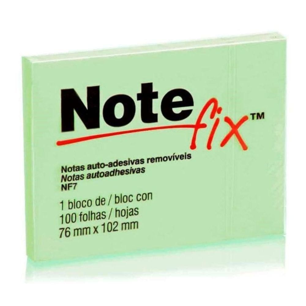 Bloco De Notas Adesivas Reposicionáveis Notefix 76x102 Mm - 100 Folhas - 3m - Verde
