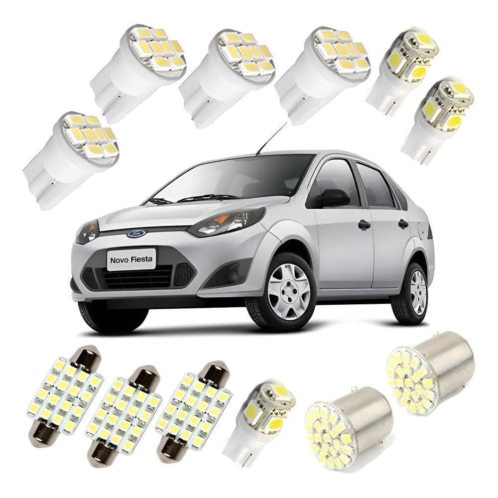 Kit Lampadas Led Focus Fiesta Luz Pingo Teto Placa Ré Divers