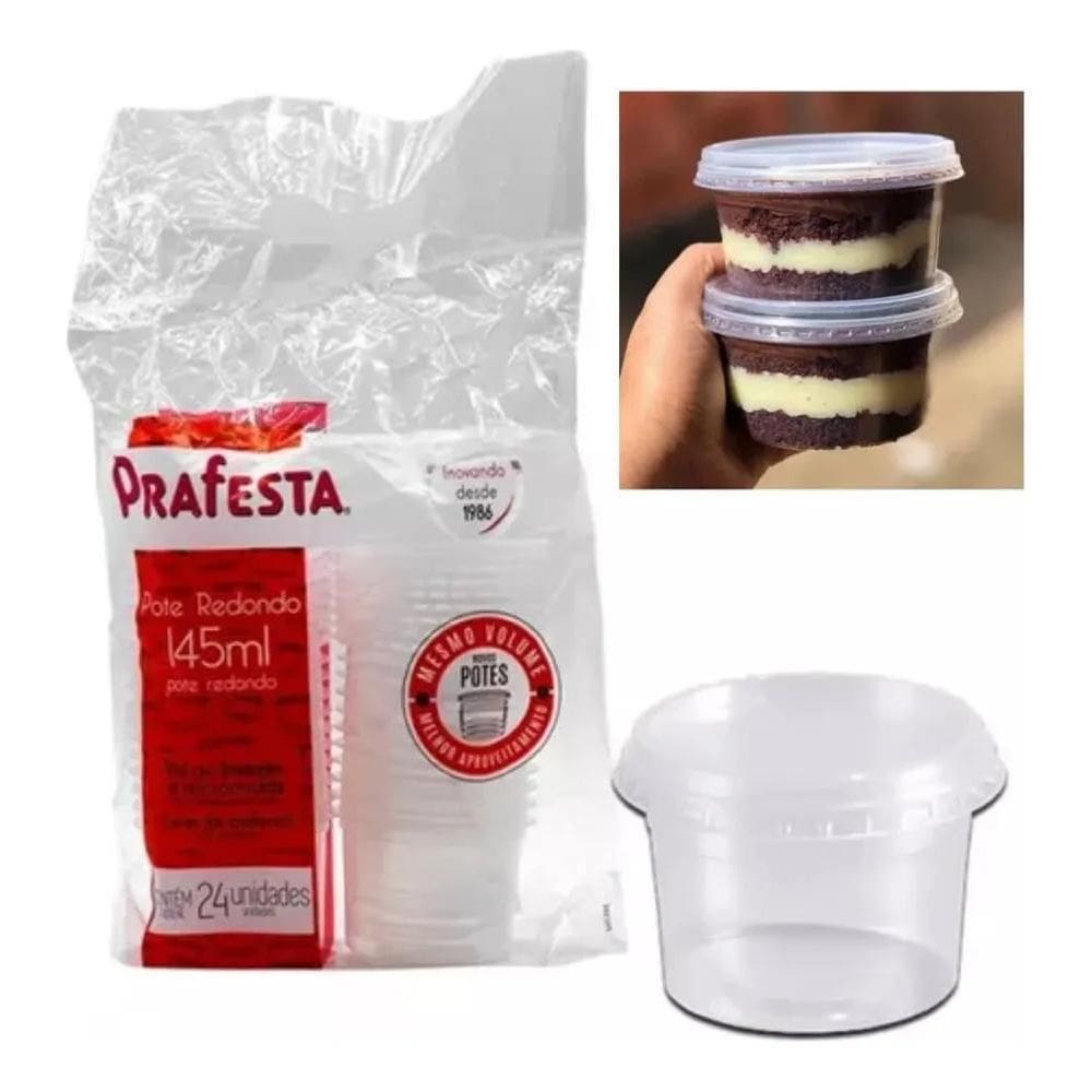 2X Pote Descartável Redondo 145Ml Microondas Freezer Tampa 7