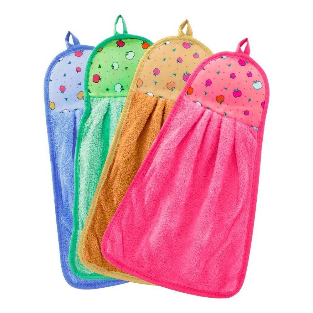 3X Kit 4 Toalhas Bate Mão Alça Para Pendurar 25 X 38 Cm