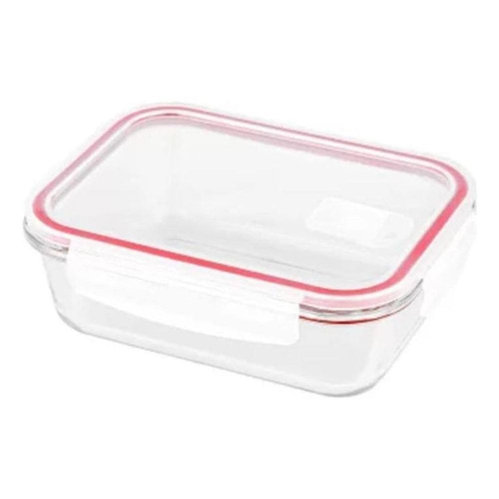 Pote De Vidro Plasvale Retangular Hermetrica 640Ml 4 Travas