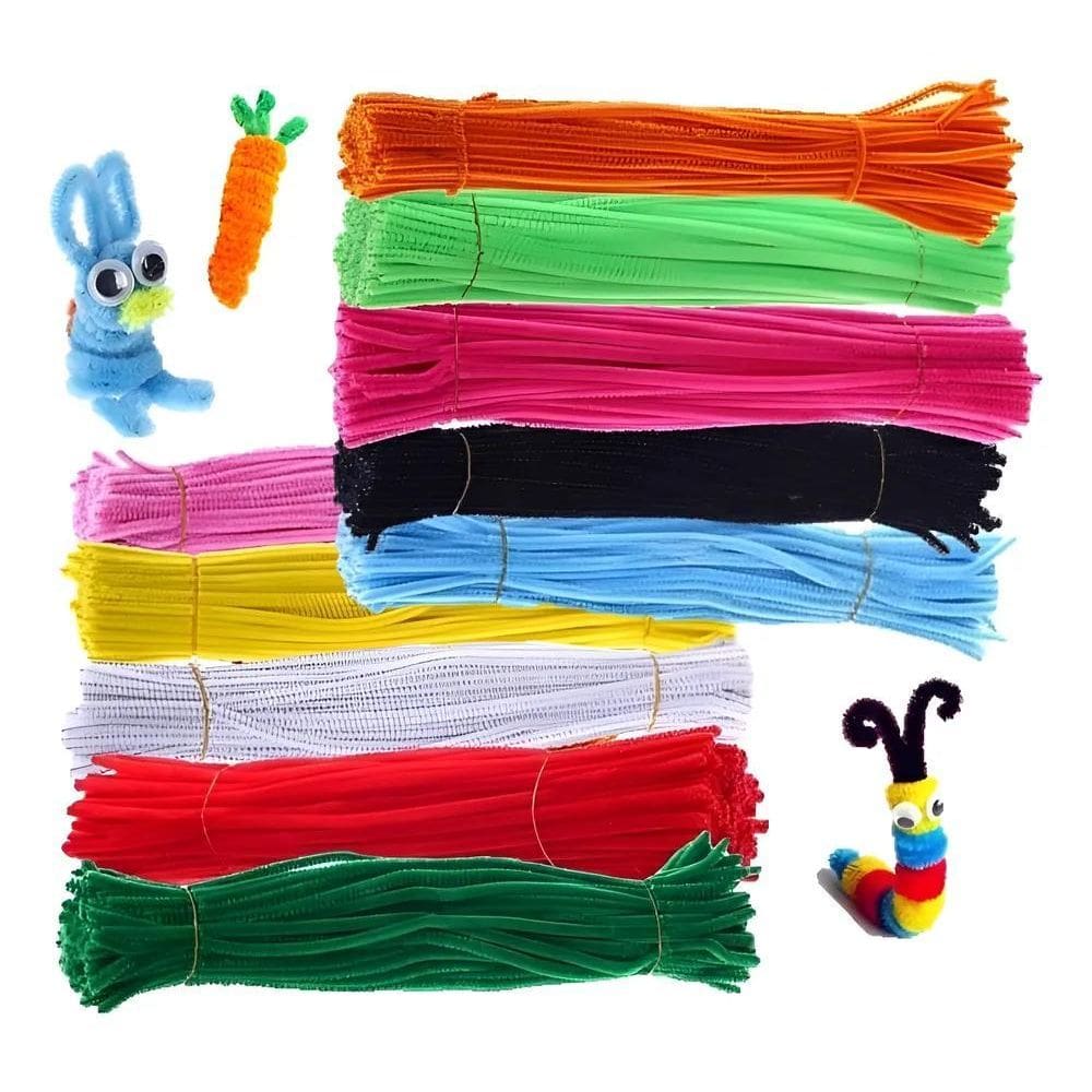 Haste De Chenille Colorida 30Cm 100 Unid 10Cores - Opção 1