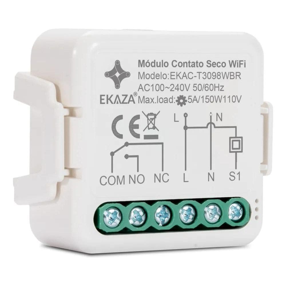 3X Portão Inteligente Contato Seco Pulso Wifi Tuya Alexa Eka