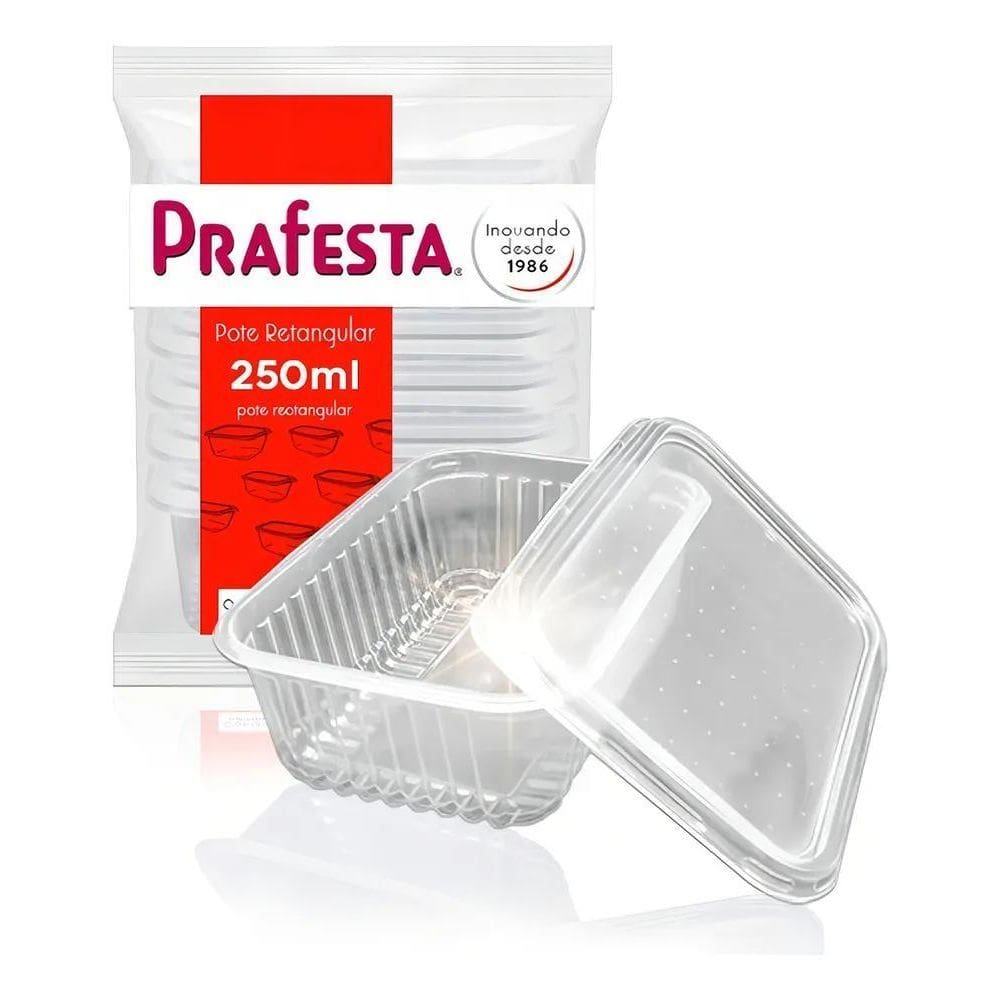 3X Pote Descartável 250Ml Freezer Microondas Marmita - 72 Un