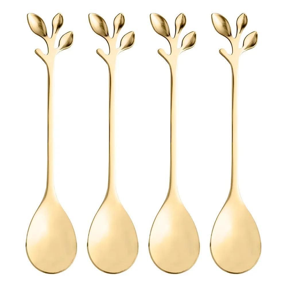 2X Kit De Colheres Inox De Chá Cantinho Do Café 4 Peças Cor