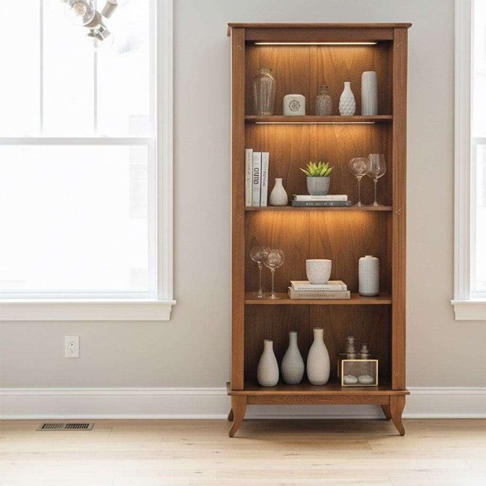 Multiuso de Madeira Vintage 1,73m Plateleira Retrô sem Portas Luiz Xv Castanho