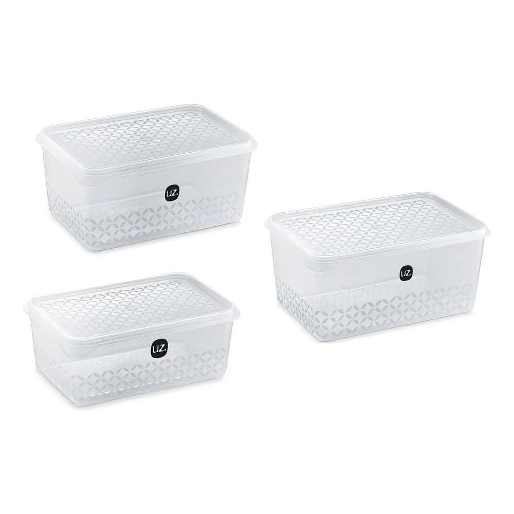 Jogo De Potes 3 Peças Uz Multiuso 3L, 2L E 1 Litros